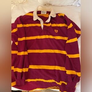 English school long sleeve rugby jersey/shirt Men’s XL Red/yellow